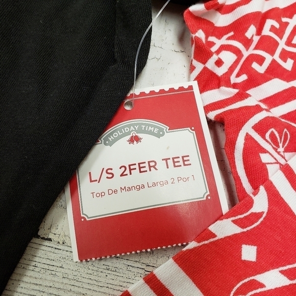 Holiday Time Womens Bah Humbug Christmas Top Size Juniors 7-9 Medium - Picture 4 of 4